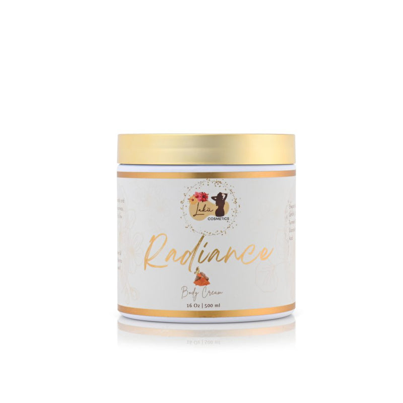 Radiance Turmeric Body Cream — niacinamide, glycolic acid, alpha-arbutin, kojic acid, and retinol body treatment for serious work on body areas.